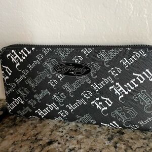 NWT Ed Hardy Logo Wristlet Wallet